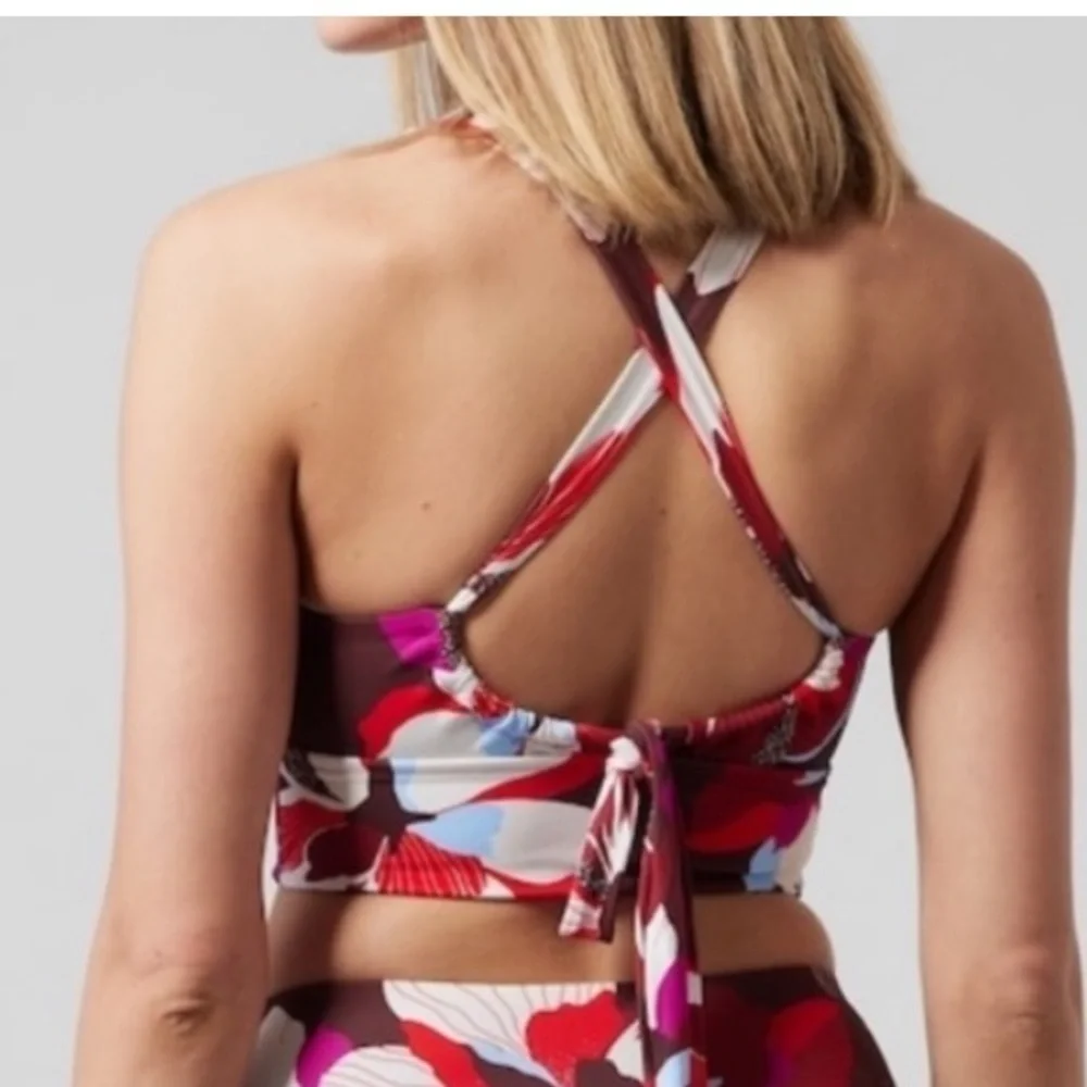 Athleta Plunge‎ Bikini D- DD Top Size Small hero bloom